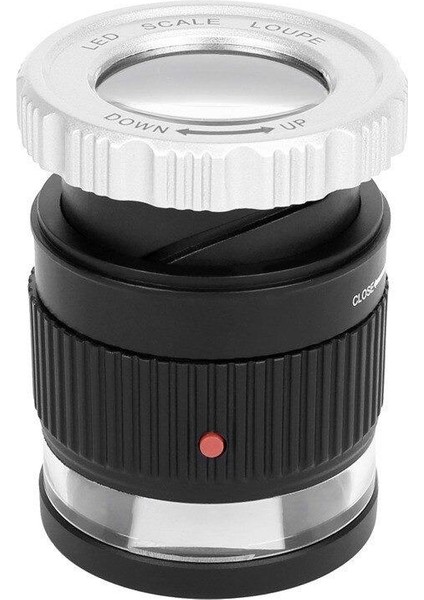 30X Büyüteç Abs Kasa Çift Katmanlı Optik Cam Lens 3 LED 3 Uv Işık Siyah