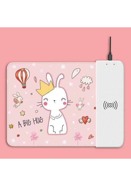Zarif 10 W Kablosuz Qi Sertifikalı Hızlı Şarj Mouse Pad Tavşan fiyatları