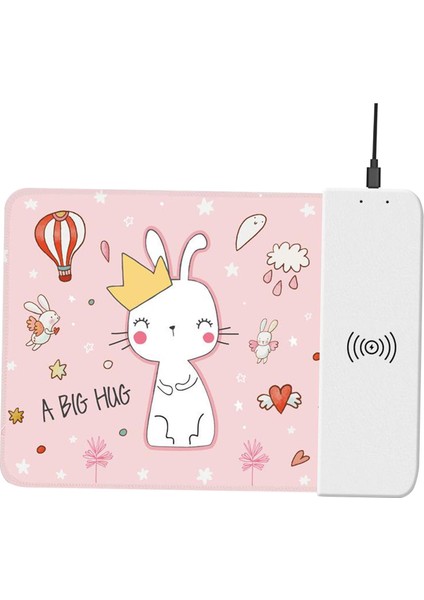 Zarif 10 W Kablosuz Qi Sertifikalı Hızlı Şarj Mouse Pad Tavşan modelleri