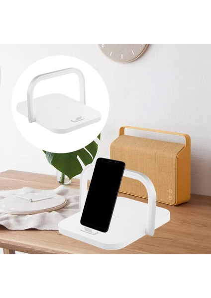 Qi Kablosuz Şarj ile Işık 10 W Masa Lambası Nightlight Yatak Odası Beyaz modelleri