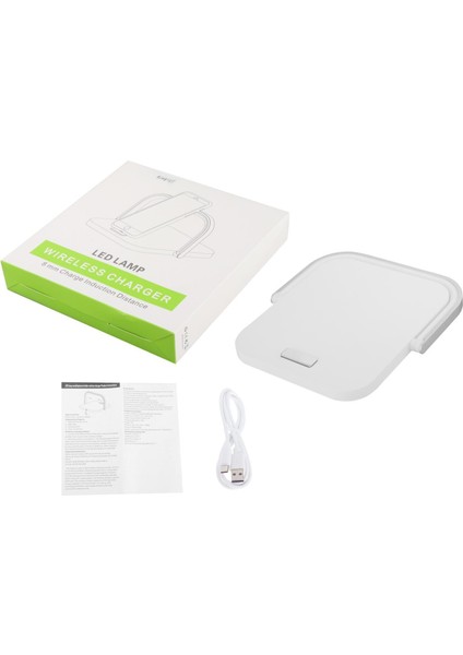 Qi Kablosuz Şarj ile Işık 10 W Masa Lambası Nightlight Yatak Odası Beyaz indirimleri