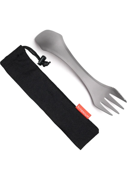 2-In-1 Spork Titanyum Kaşık Çatal Piknik Seyahat Kamp (Yurt Dışından)