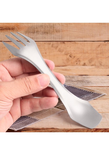 2-In-1 Spork Titanyum Kaşık Çatal Piknik Seyahat Kamp (Yurt Dışından)