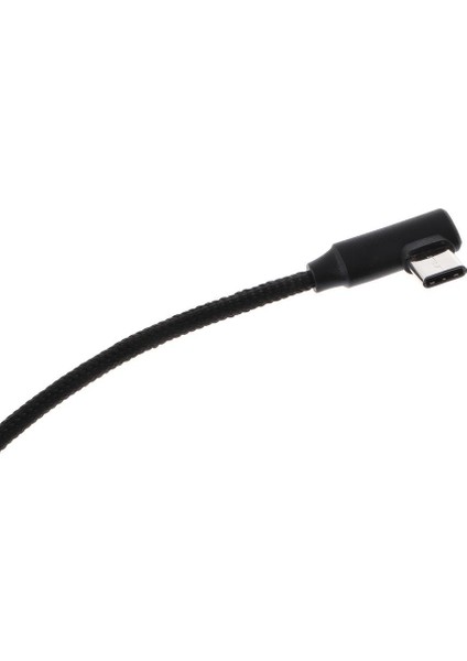 Örgülü 90 Derece Dik Açı Tipi C Mikro USB Hızlı Veri Şarj Kablosu Siyah