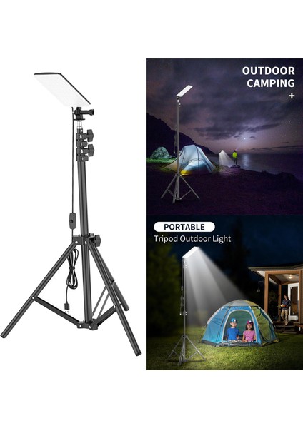 Tripod LED Kamp Işık USB Şarj Edilebilir Açık Çadır Lambası Yürüyüş Fener