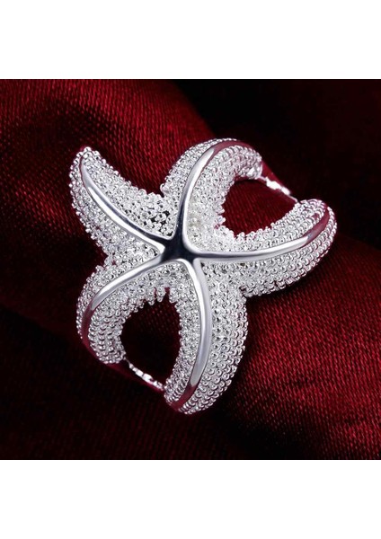 Deniz Yıldızı Yüzük Gümüş Kaplama Moda Alyans Takı 7 (47MM) fırsatları