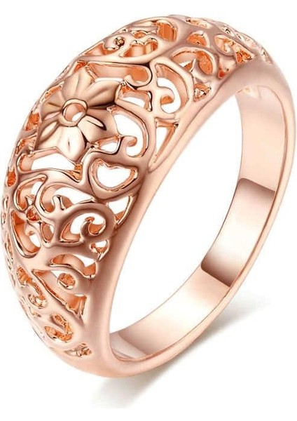 Çiçek Desenli Yüzük 18 K Kırmızı Altın Kaplama Altın / Dore-9 (49MM) fiyatları