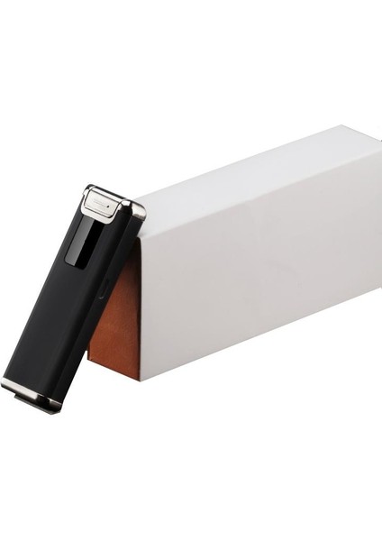 Çift Ark Plazma Elektronik Çakmak USB Şarjlı Alevsiz Rüzgardan Etkilenmez Siyah
