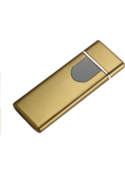 Alevsiz Çakmak Parmak Izli Dokunmatik Sensör USB Şarjlı Dekoratif Gold