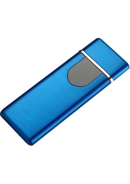 Alevsiz Çakmak Parmak Izli Dokunmatik Sensör USB Şarjlı Dekoratif Mavi
