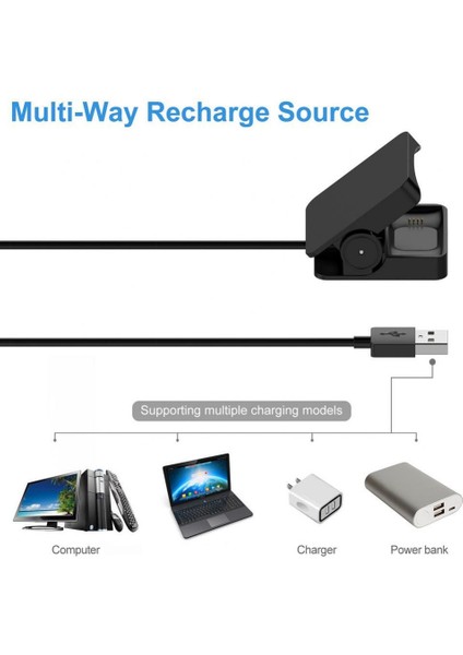 Siyah 1 M USB Şarj Kablosu Kablosu Şarj Amazon Halo Akıllı Bilezik Için Fit