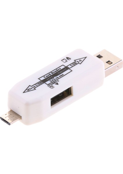 Otg Adaptörü Tf Kart Okuyucu Için Mikro USB Kablosu Adaptörü -, 65MM * 17MM * 14MM Beyaz