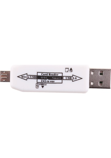 Otg Adaptörü Tf Kart Okuyucu Için Mikro USB Kablosu Adaptörü -, 65MM * 17MM * 14MM Beyaz