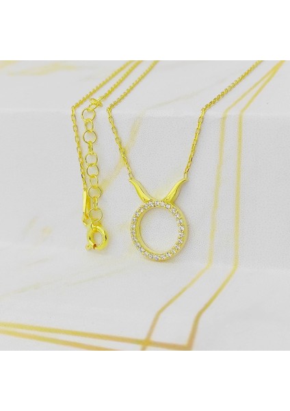 Gümüş Boğa Burç Kolye 925 Ayar