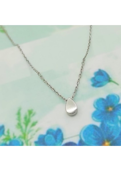 Gümüş Minimal Damla Model Kolye 925 Ayar