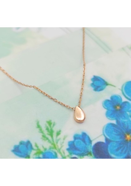 Gümüş Minimal Damla Model Kolye 925 Ayar