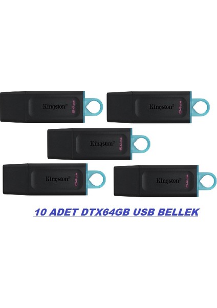 10 Lu Avantaj Paket Exodia Datatraveler 64GB USB 3.2 Flash Bellek DTX/64GB 10 Adet