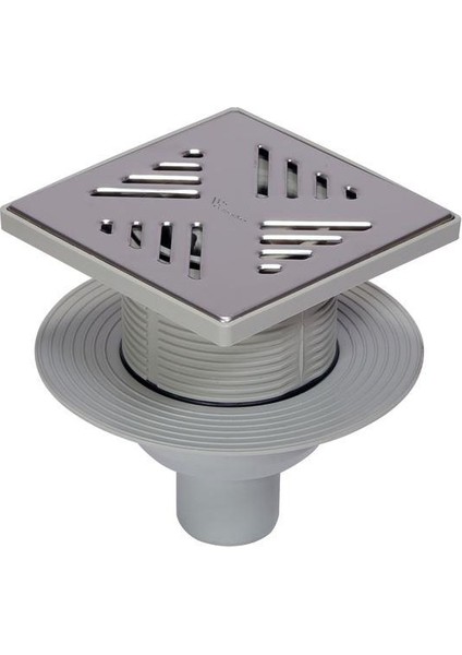 Plastik Çerçeveli Yer Sifonu (15X15 cm Alttan Çıkışlı Ø 50 Mm) 760.001
