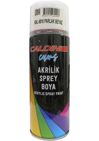 Parlak Beyaz Akrilik Sprey Boya RAL-9010 Üniversal Caldini 400 ml