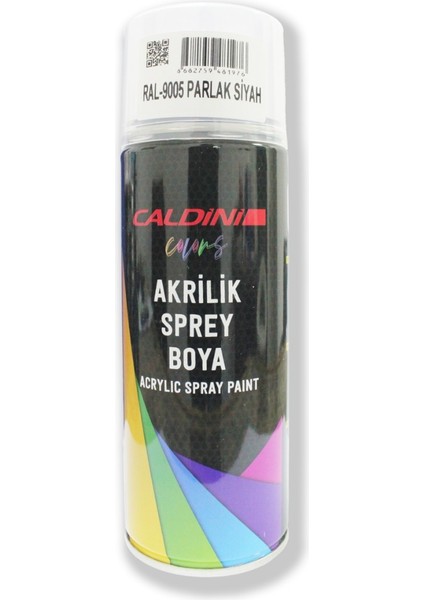 Parlak Siyah Akrilik Sprey Boya RAL-9005 Caldini 400 ml Üniversal