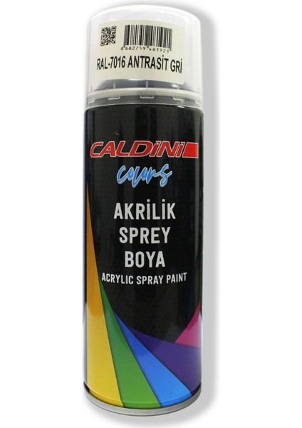 Antrasit Gri Akrilik Sprey Boya  RAL-7016 Caldini 400 ml Üni.