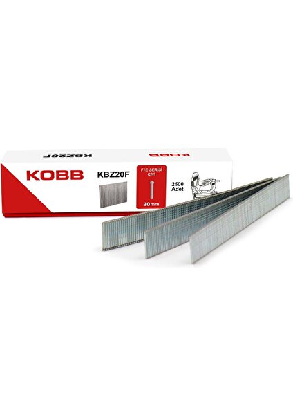 Kobb KBZ20F 20MM 2500 Adet F/e/j/8 Serisi Ağır Hizmet Tipi Kesik Başlı Çivi