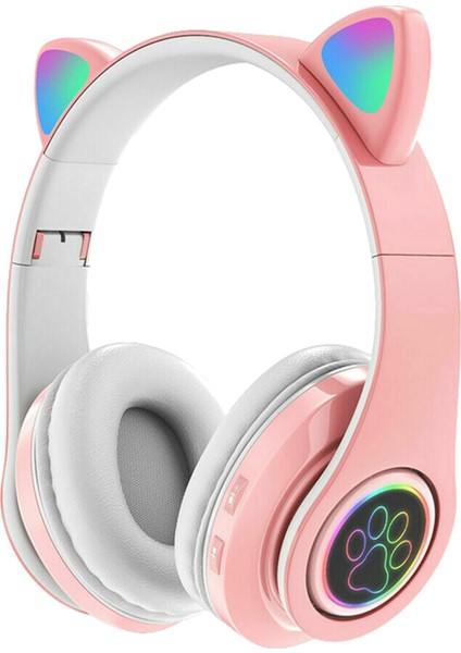 Kedi Kulak Bluetooth 5.0 Kulaklık Kulaklık Kulaklıklar Kulaklık Hoparlör Pembe fiyatları