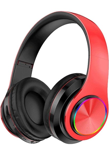 Spor Kulaklıklar Bluetooth Kablosuz Şarj Edilebilir Kulaklıklar Fm Tf Kırmızı + Siyah