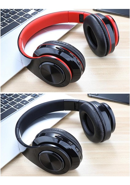 Spor Kulaklıklar Bluetooth Kablosuz Şarj Edilebilir Kulaklıklar Fm Tf Kırmızı + Siyah indirimleri