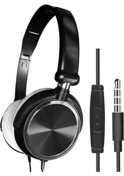 S1 Kablolu Bilgisayar Kulaklık Stereo Derin Bas Kulaklık Kulak Siyah ile Siyah