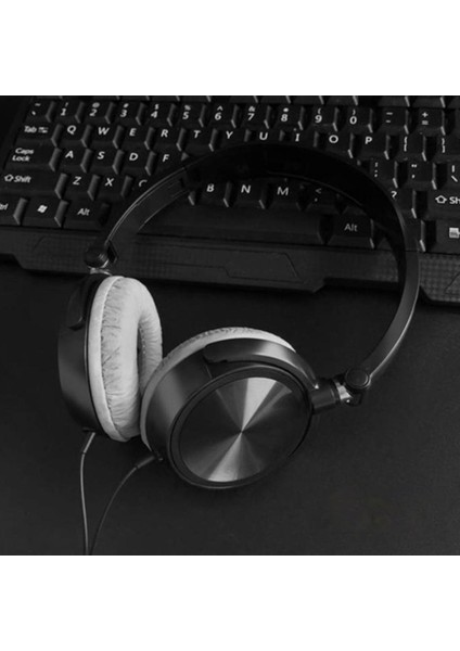 S1 Kablolu Bilgisayar Kulaklık Stereo Derin Bas Kulaklık Kulak Siyah ile Siyah