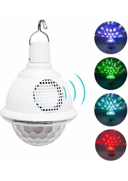 Powermaster PM-4191 Bluetooth Destekli Animasyonlu 10 Watt Şarjlı Ufo Tip Disko Topu