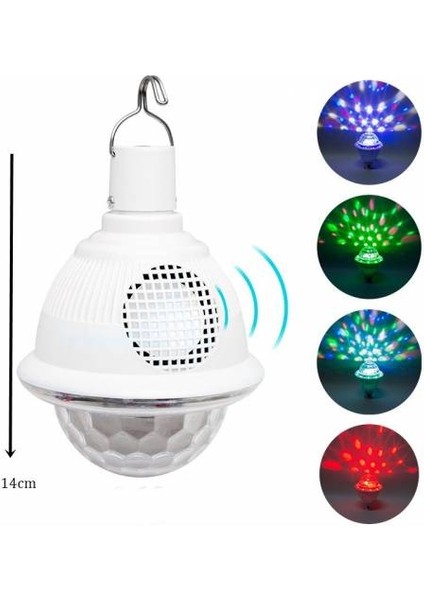 Powermaster PM-4191 Bluetooth Destekli Animasyonlu 10 Watt Şarjlı Ufo Tip Disko Topu