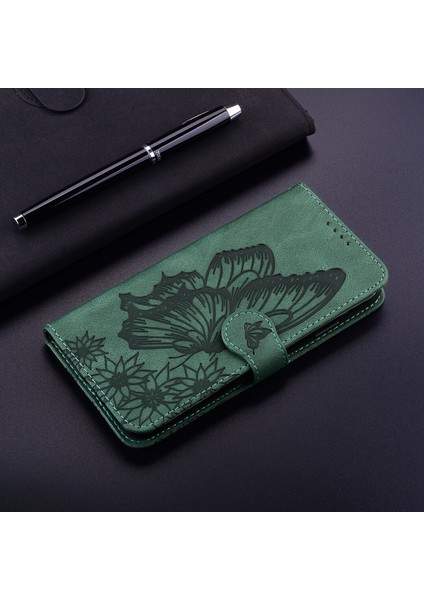 Iphone 11 Pro Max Retro Çevir Cüzdan Kabartma Kelebek Kapak - Yeşil(Yurt Dışından) modelleri
