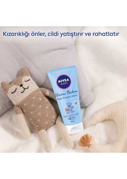 NIVEA Baby Pişik Önleyici Krem 100ml; Hassas Bebek Cilt;Alkol ve Paraben İçermez; Cilt Tahriş Önler