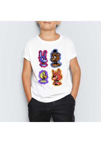 Five Nights At Freddy's Baskılı Unisex Çocuk Tişört T-Shirt Mr-07