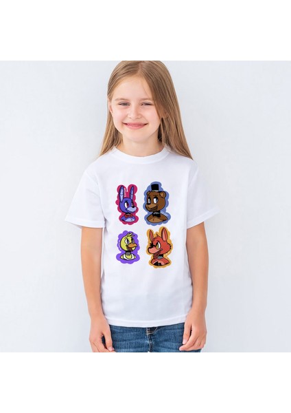 Five Nights At Freddy's Baskılı Unisex Çocuk Tişört T-Shirt Mr-07 fiyatları