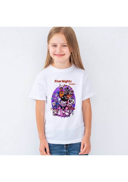 Five Nights At Freddy's Baskılı Unisex Çocuk Tişört T-Shirt Mr-08