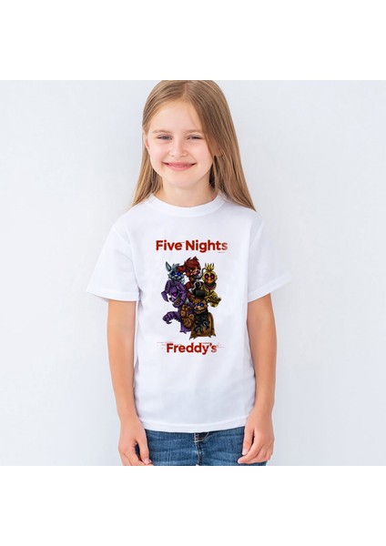 Five Nights At Freddy's Baskılı Unisex Çocuk Tişört T-Shirt Mr-09 fiyatları