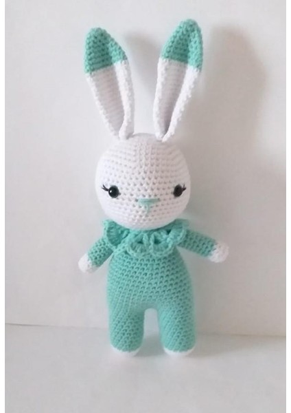 Su Yeşili Miniş Tavşan Uyku Arkadaşı Amigurumi Organik Oyuncak