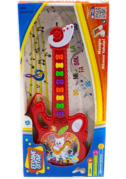 Mix Oyuncak Oyuncak Gitar Işıklı Sesli Efsane Gitar Kırmızı 40 cm