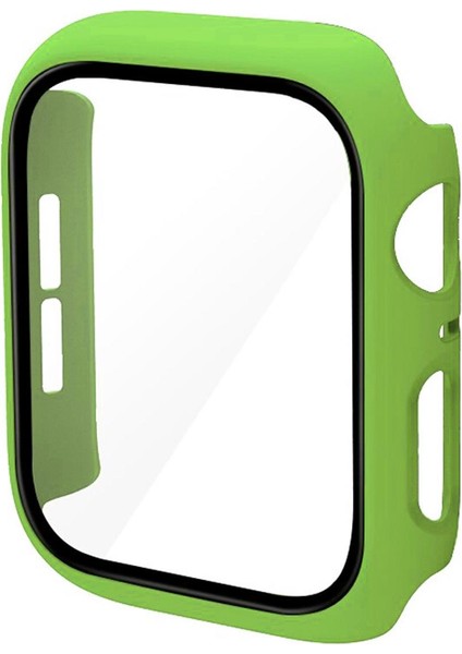 Apple Watch Uyumlu 7 41MM Ekran Korumalı Sert Slim Rubber Kılıf - Mat Yeşil