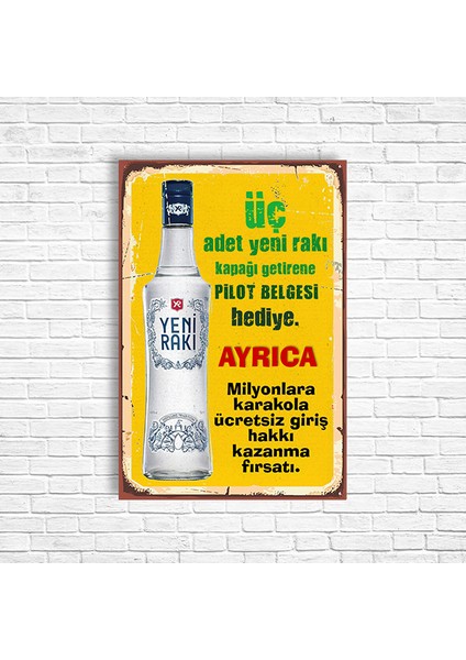 Rakı Alkol Retro Ahşap Poster