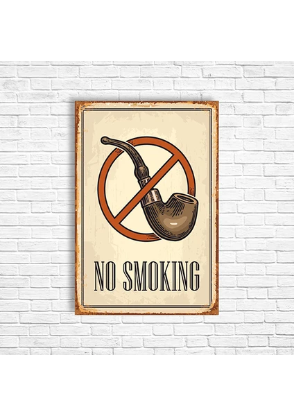 No Smoking Sigara Içmek Yasak Retro Ahşap Poster