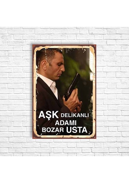 Kurtlar Vadisi Memati Retro Ahşap Poster