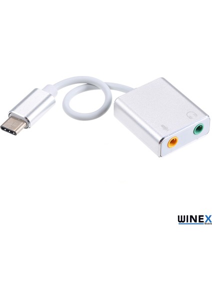 Type-C To 3.5mm Aux ve Mikrofon Dönüştürücü Adaptör