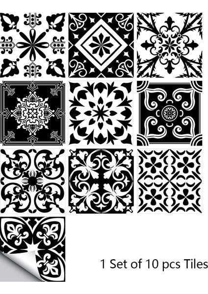 Karikatür Duvar Çıkartmaları Mandala Ekleme Küçük Çiçek Çini Sticker Ev Mobilya Yenilenmiş Mutfak ve Banyo Dekorasyon Kendinden Yapışkanlı Duvar Sticker - Stil 6