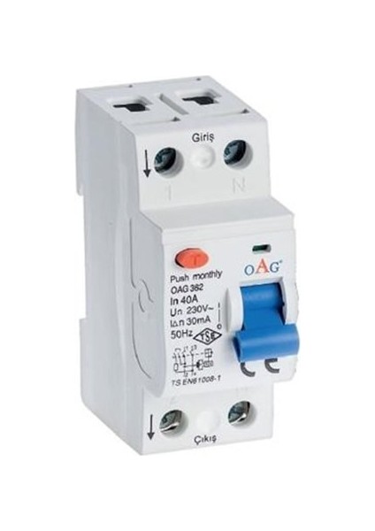 2X40A 30MA Kaçak Akım Rölesi