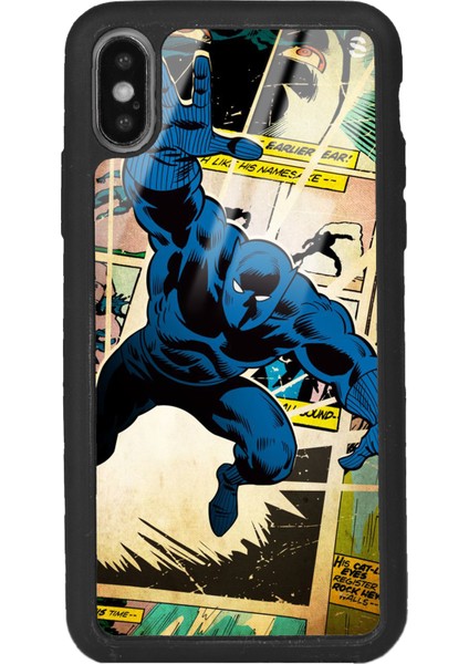 Apple iPhone x - Xs Black Panther Kara Panter Tasarımlı Glossy Telefon Kılıfı