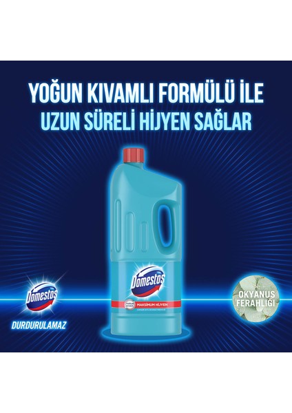 Yoğun Kıvamlı Çamaşır Suyu Okyanus Ferahlığı Maksimum Hijyen 1850 ML 1 Adet